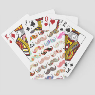 Jeu De Cartes Amusante Fille Colorée Motif Moustaches