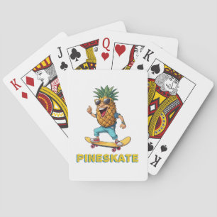 Jeu De Cartes Ananas avec lunettes de soleil sur skateboard