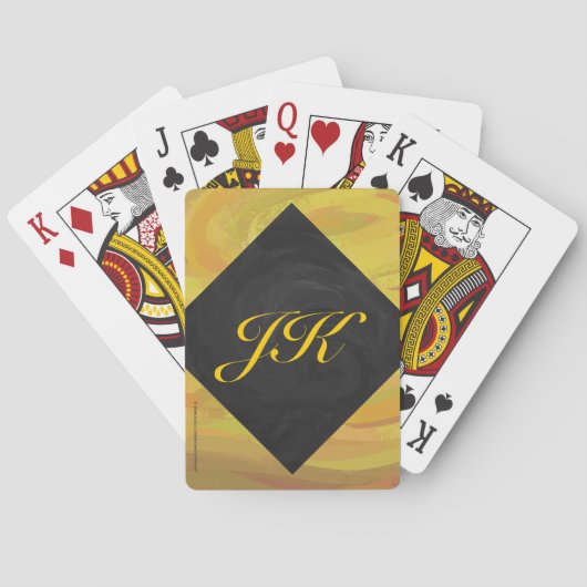 Jeu De Cartes Ananas et Monogramme noir (dos)