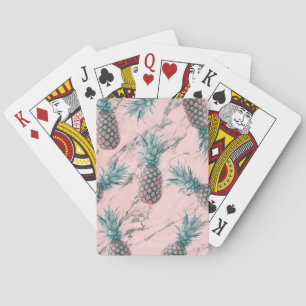 Jeu De Cartes Ananas & marbre rose Swirl moderne Tropical Chic