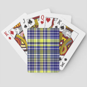 Jeu De Cartes Ananas Marine Bleu Blanc Preppy Madras Plaid