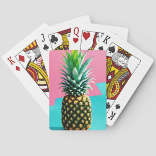 Jeu De Cartes Ananas sur couleur rétro colorée