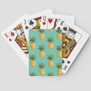 Jeu De Cartes Ananas Tropical Sur Turquoise