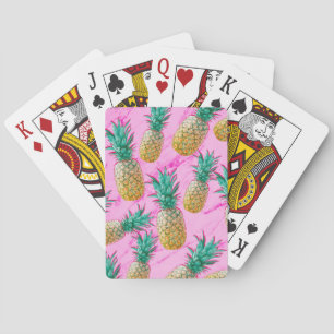 Jeu De Cartes Ananas Tropicaux & Marbre Rose Moderne Coloré