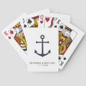 Jeu De Cartes Ancre bleu marine moderne mariage Faveur (dos)