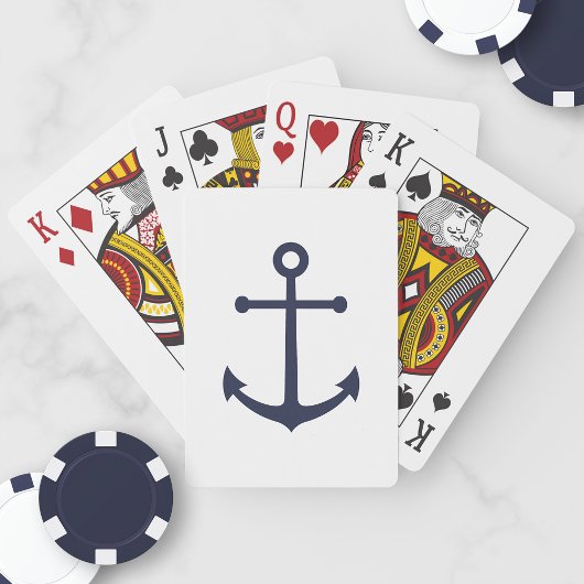 Jeu De Cartes Ancre bleue marine