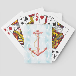 Jeu De Cartes Ancre d'aquarelle orange