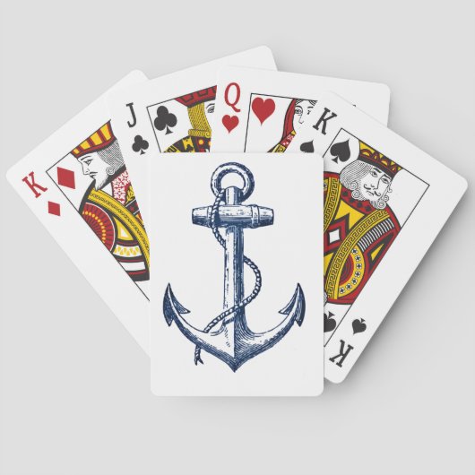 Jeu De Cartes Ancre de bleu marine (dos)
