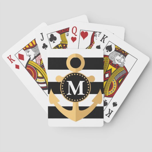 Jeu De Cartes Ancre et rayures (dos)