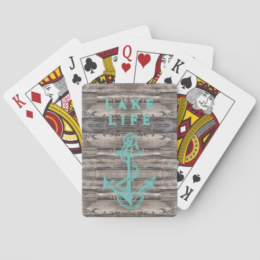 Jeu De Cartes Ancre TURQUOISE rustique à la mode | (dos)