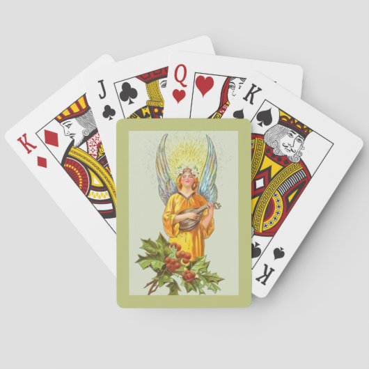 Jeu De Cartes Ange avec houx et mandoline (dos)