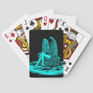 Jeu De Cartes Angel, perdu dans la pensée, noir et vert Design