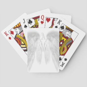 Jeu De Cartes ANGEL WINGS Blanc Personnalisé Monogramme