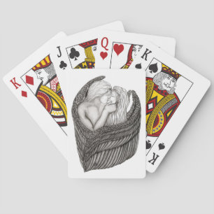 Jeu De Cartes Angels Kissing, noir et blanc Design