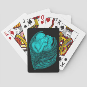 Jeu De Cartes Angels Kissing, noir et vert Design