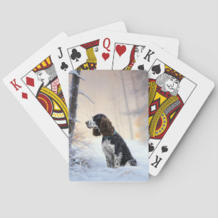 Jeu De Cartes Anglais Springer Spaniel Laissez-le neiger Noël