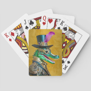 Jeu De Cartes Animal de la fête Steampunk du Mardi Gras Alligato