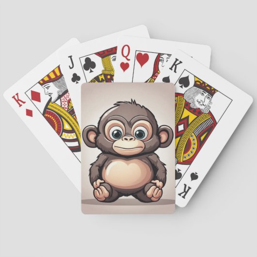 Jeu De Cartes Animal singe mignon (dos)