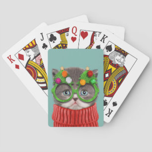 Jeu De Cartes Animaux de bébés cutest   Chandail de Noël de chat