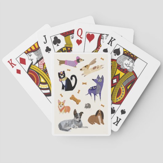 Jeu De Cartes Animaux de compagnie mignons avec chiens et chats (dos)