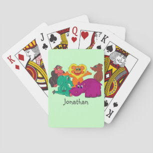 Jeu De Cartes Animaux de jungle colorés personnalisables cartes