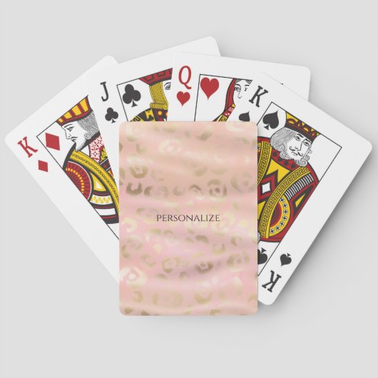 Jeu De Cartes Animaux léopard doré rose pâle féminin (dos)