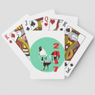 Jeu De Cartes Année 2017 du coq en Cercle Vert Jouer C