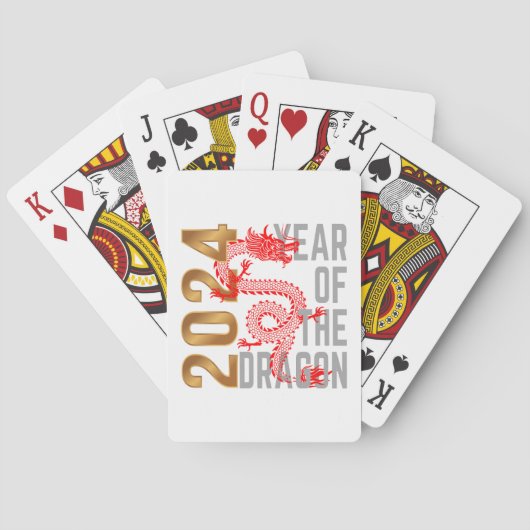 Jeu De Cartes Année du dragon Année 2024 Zodiac chinois (dos)