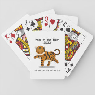 Jeu De Cartes Année du Tigre 2022 Cute Zodiac Animal Keepsaké