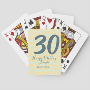 Jeu De Cartes anniversaire 30 ans ajouter nom date année jaune b