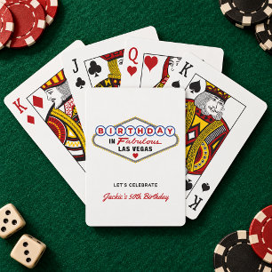 Jeu De Cartes Anniversaire à Las Vegas la Fabuleuse en Blanc