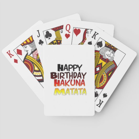 Jeu De Cartes Anniversaire allemand Hakuna Matata Art Imprimer (dos)
