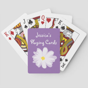 Jeu De Cartes Anniversaire de enfant de fleur marguerite violett