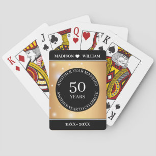 Jeu De Cartes Anniversaire du Mariage Arrière - plan doré