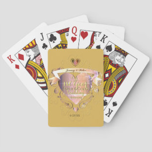 Jeu De Cartes "Anniversaire du Mariage papier et or de 1ère anné