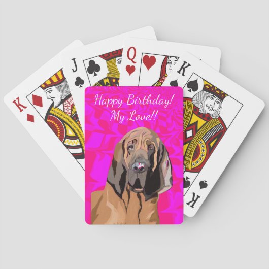 Jeu De Cartes Anniversaire Editable Blood Hound photo & texte (dos)