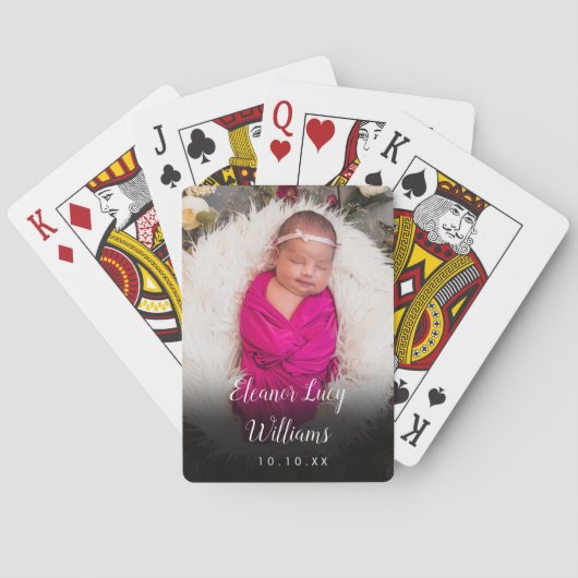 Jeu De Cartes Annonce du nom et de la date de naissance de bébé (dos)