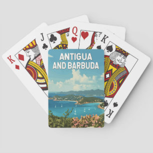 Jeu De Cartes Antigua-et-Barbuda Illustration Voyage Art Retro