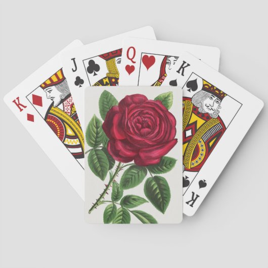 Jeu De Cartes Antique Rose Lithograph, François-Frédéric Grobon (dos)