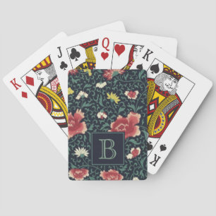 Jeu De Cartes Antique Vintage Joli Monogramme Floral