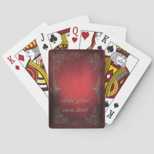 Jeu De Cartes Antique vintage orné rouge or personnalisé