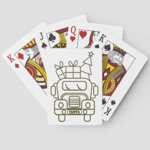 Jeu De Cartes Aperçu camion de Noël Père Noël voiture vue avant