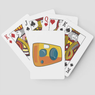 Jeu De Cartes Appareil photo rétro jaune à objectif fixe et décl