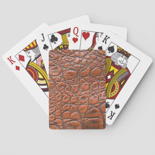 Jeu De Cartes apparence fausse en cuir de crocodile (dos)