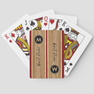 Jeu De Cartes Apparence moderne en bois monogramme