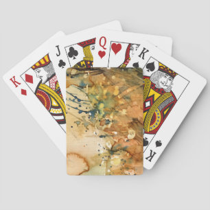Jeu De Cartes Aquarelle Abstraite et arrière - plan ancien