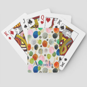 Jeu De Cartes Aquarelle Abstraite Pebble Gold Parties scintillan