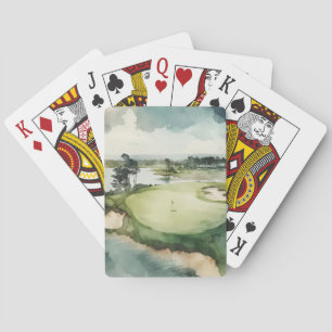 Jeu De Cartes Aquarelle artistique terrain de golf jouer aux car