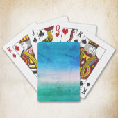Jeu De Cartes Aquarelle bleu Plage Vert