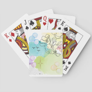 Jeu De Cartes Aquarelle bohémienne sur étiquette de bagage